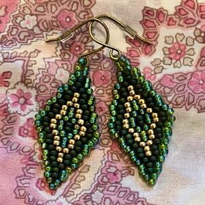 HAND CRAFTED BOHEMIAN BEADED EARRINGS *NEW *JAPANESE GLASS BEADS *LIGHTWEIGHT
